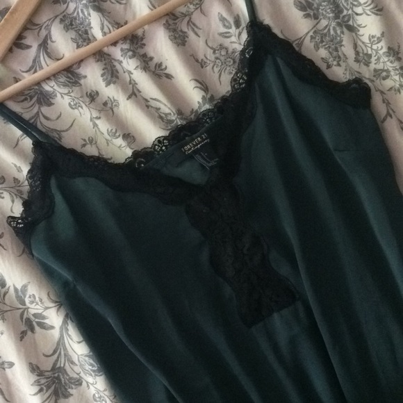 Forever 21 Dresses & Skirts - Forever21 Green Silky Slip Dress
